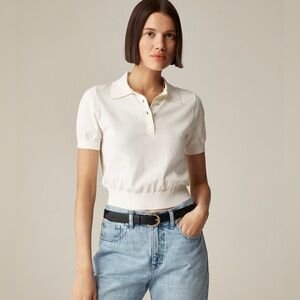 J.Crew Short-sleeve sweater-polo in premium ultra-fine cotton CG811